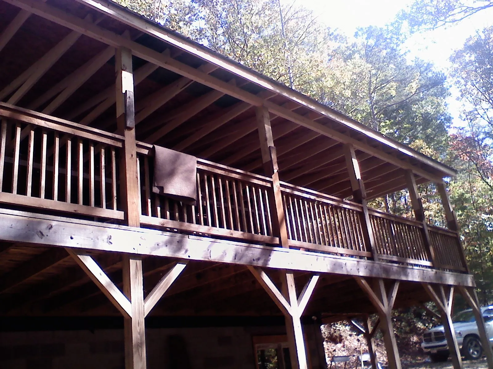 Timber framing under a new elevated porch and deck — Roof Leak Repair in Anamoose by Roofing Brothers